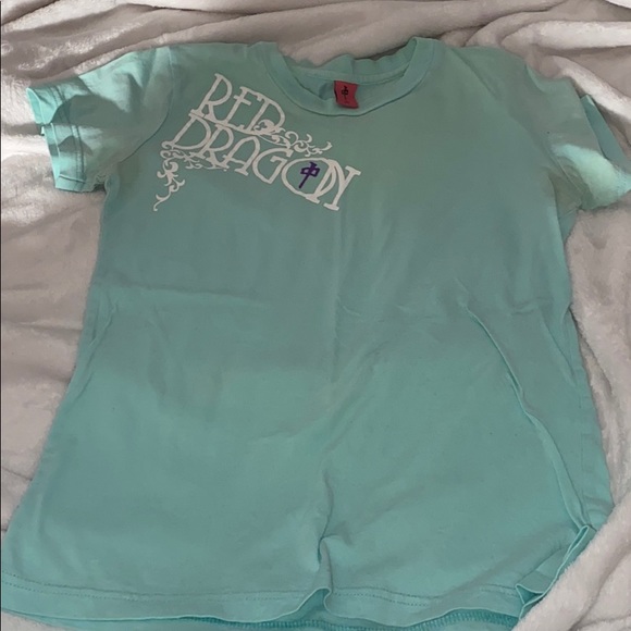 Light blue red dragon t-shirt - Picture 1 of 2